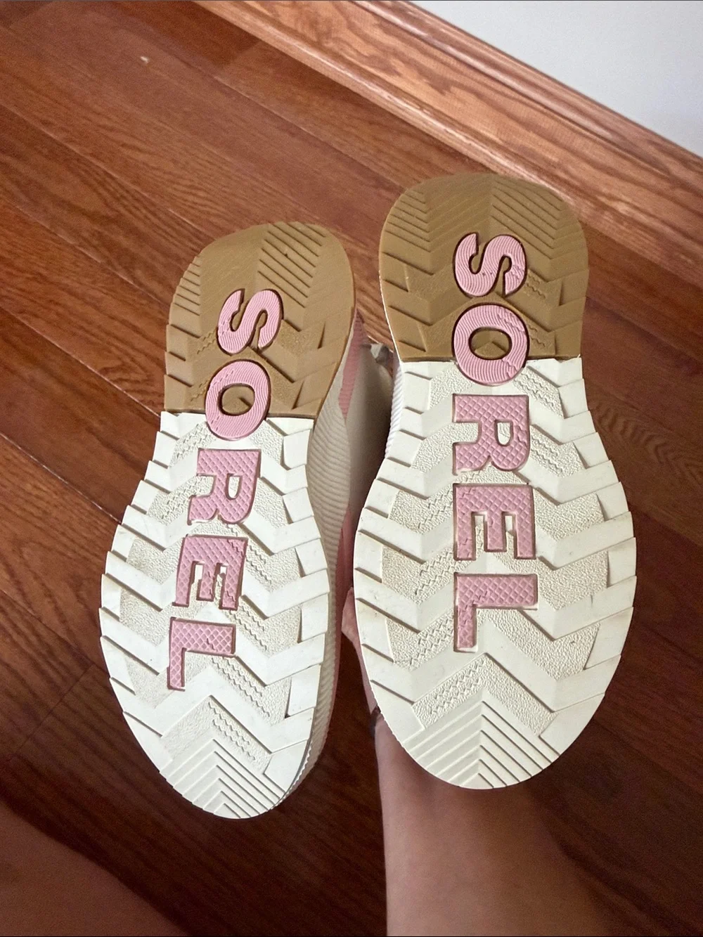 Sorel Kids Pink and Cream Waterproof Ankle Boots